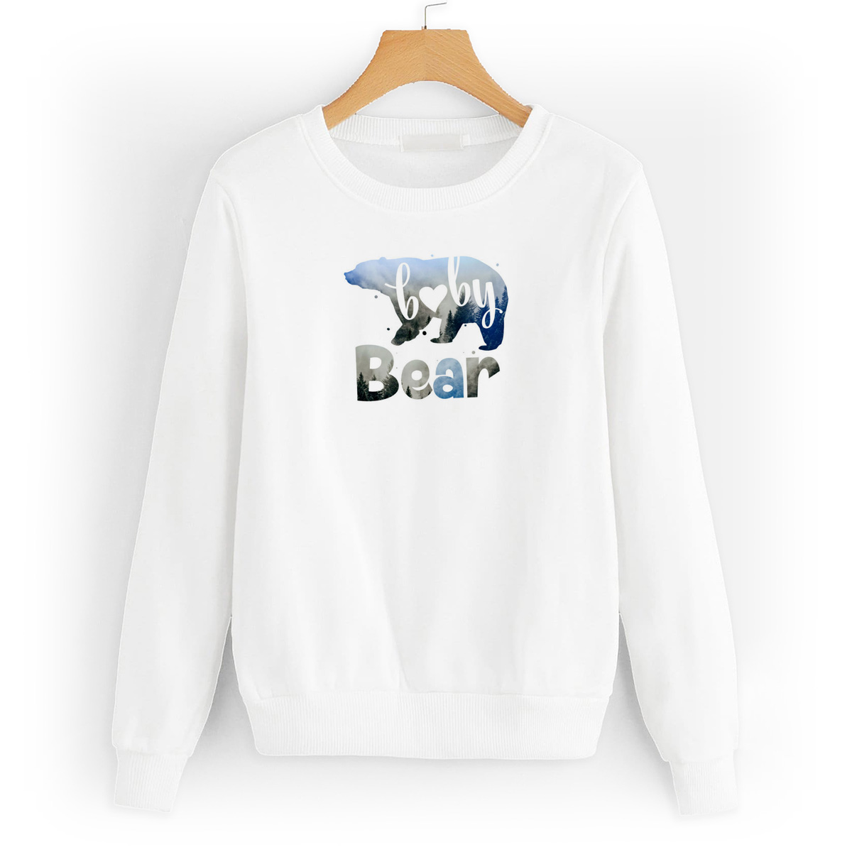 

Свитшот белый CoolPodarok Семья. Baby BEAR. Ребенок медведь, W0151816