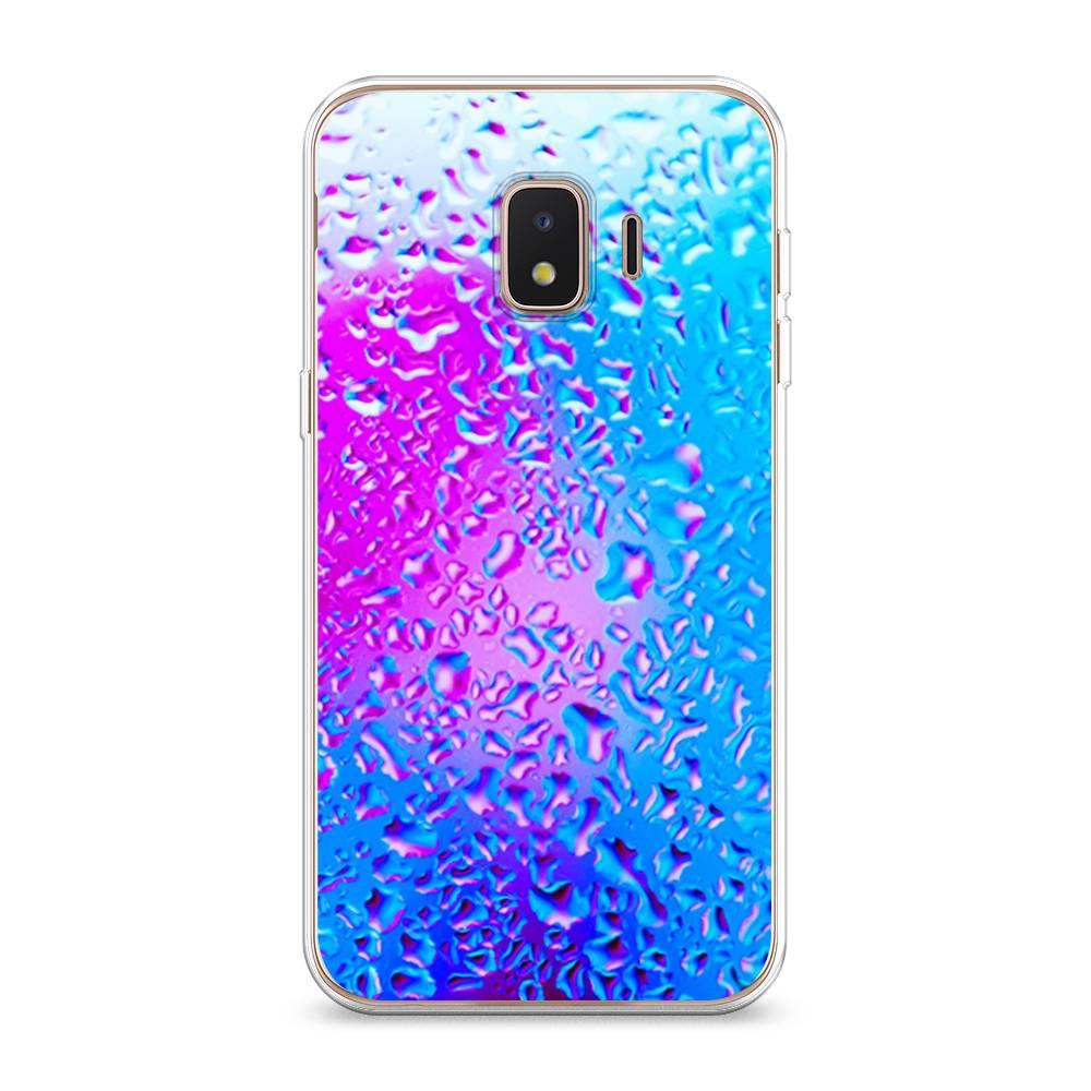 

Чехол на Samsung Galaxy J2 Core (2020) "Капли на стекле", Голубой;розовый, 2100550-3