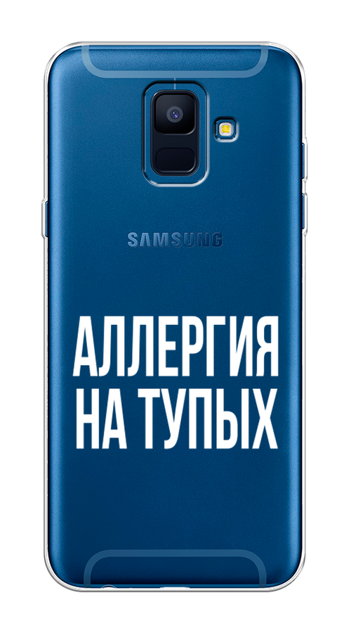 

Чехол Awog на Samsung Galaxy A6 "Аллергия на тупых", Прозрачный;бежевый, 25950-6