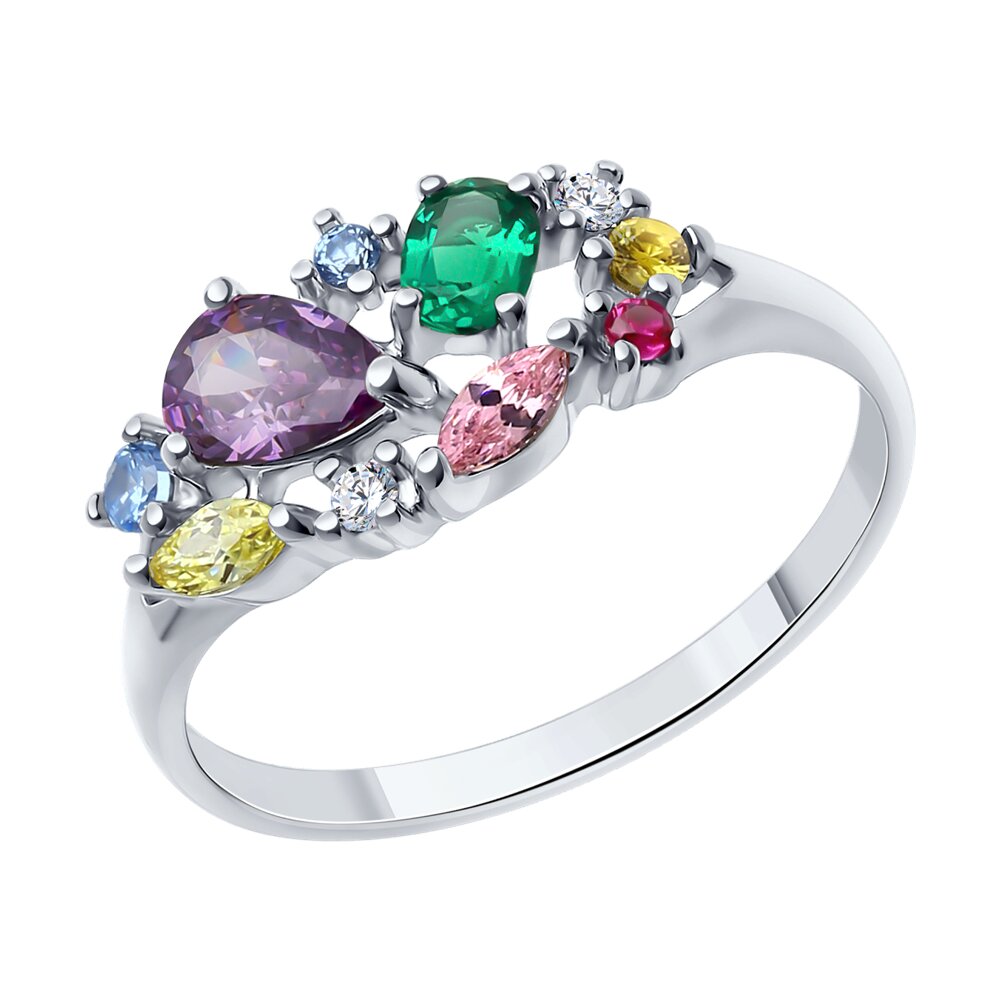

Кольцо из серебра р. , SOKOLOV 82010015, корунд искусственный, 82010015
