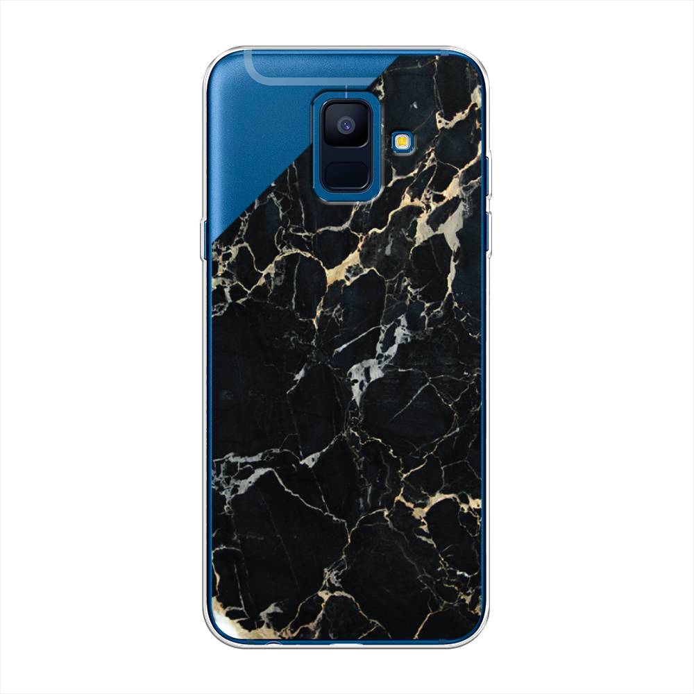 фото Чехол awog "черный мрамор уголок" для samsung galaxy a6