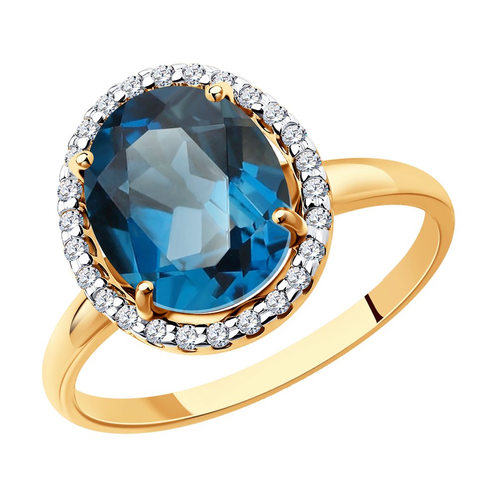 

Кольцо из золота р. , SOKOLOV 714968, фианит\топаз, 714968