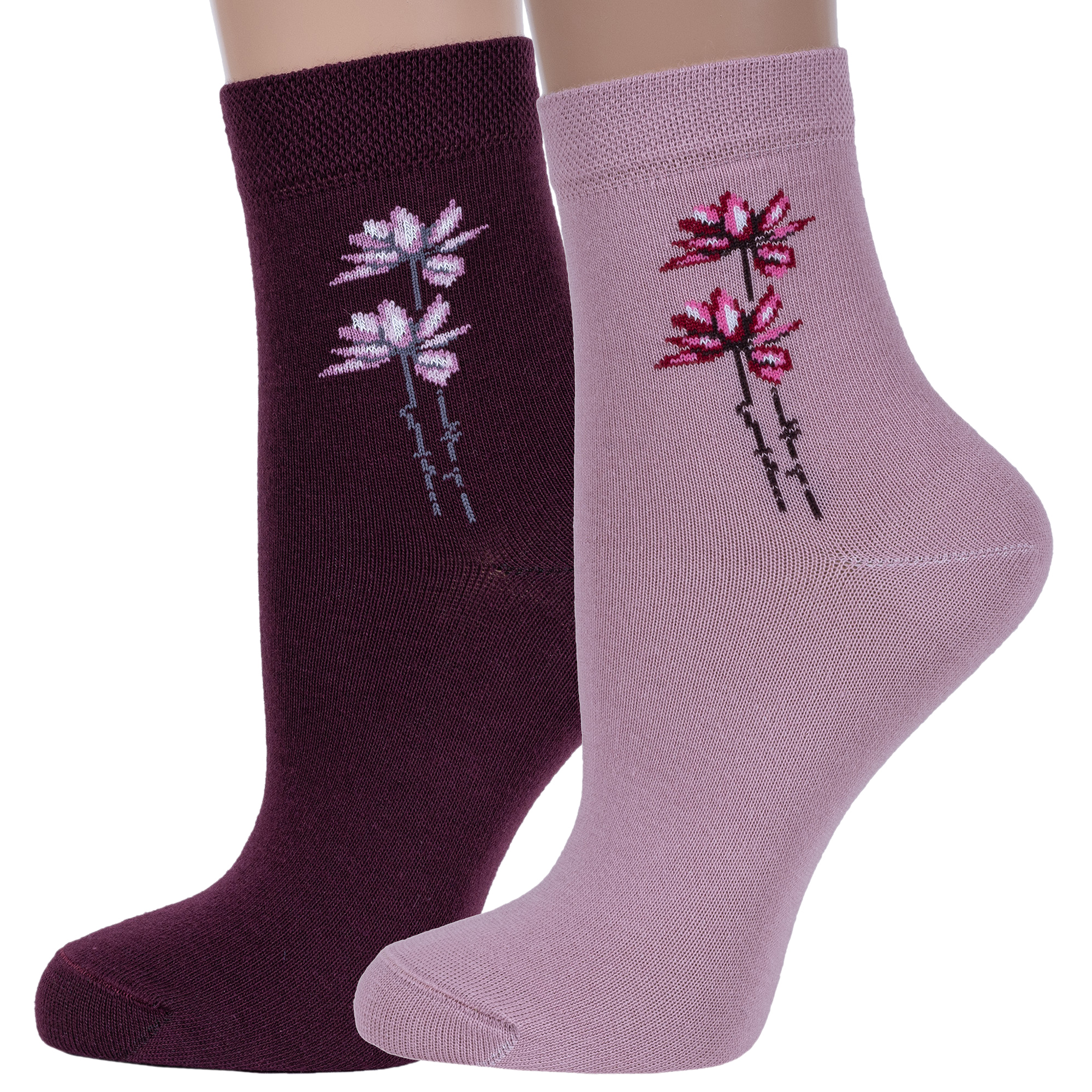 Комплект носков женских Брестский чулочный комбинат 2-14С1100 розовых; фиолетовых 25