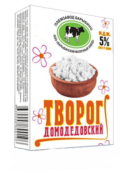 

Творог Племзавод Барыбино Домодедовский 5% бзмж 300 г