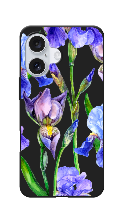 

Чехол Awog на Apple iPhone 16 "Синие ирисы", Фиолетовый;голубой;зеленый, 16052-1