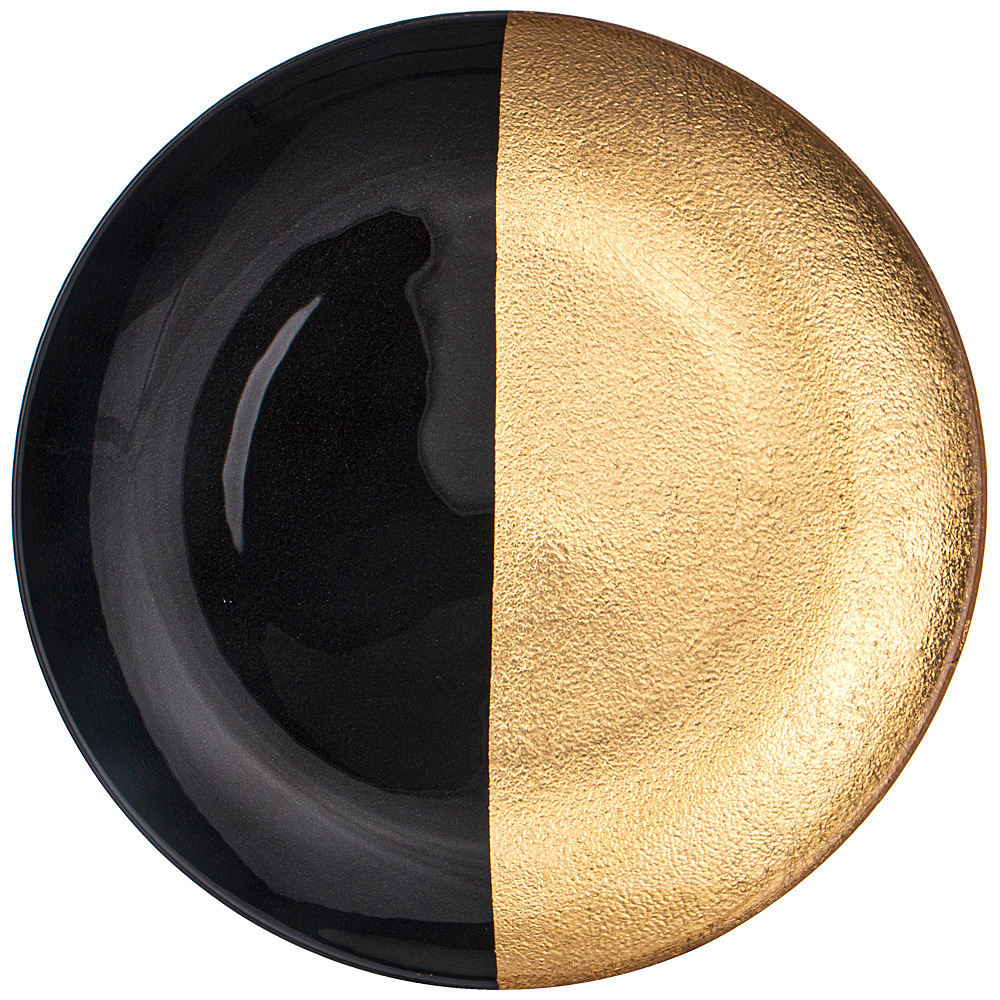

Тарелка bohemia black/gold 28см