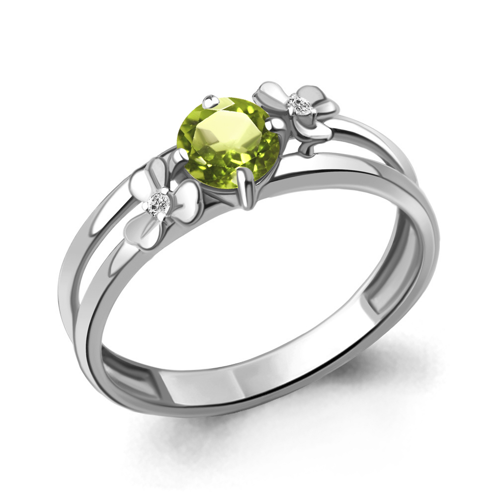 

Кольцо из серебра с хризолитом р. 16,5 Aquamarine 6956207А_925_р, 6956207А_925_р