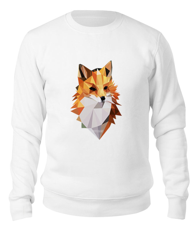 

Свитшот унисекс Printio Poly fox белый S, Poly fox