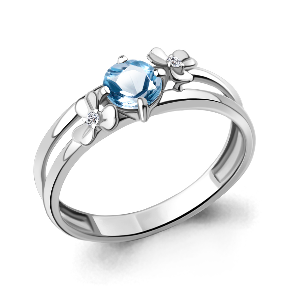 

Кольцо из серебра с топазом р. 16,5 Aquamarine 6956205А_925_р, 6956205А_925_р