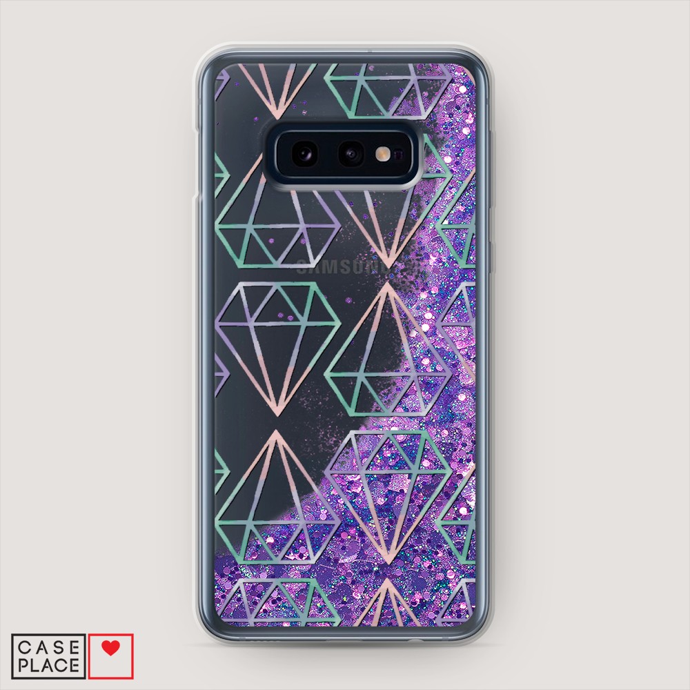 

Жидкий чехол с блестками "Бриллианты голографика" на Samsung Galaxy S10E