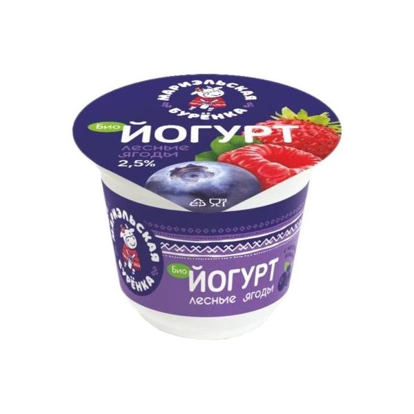 

Биойогурт Мариэльская Бурёнка клубника 2,5% 250 г