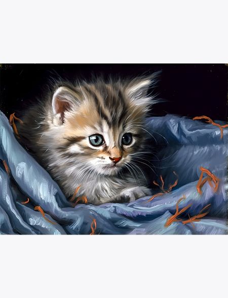 

Алмазная мозаика на подрамнике Милый котик, 90x70 см, 63296, ПРА-292