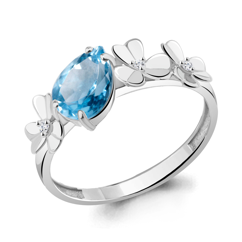 фото Кольцо из серебра с топазом р. 18,5 aquamarine 6956005а_925_р