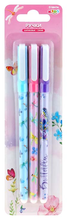

Набор ручек шариковых Лента Kids Dragonfly, синие, 3 шт.