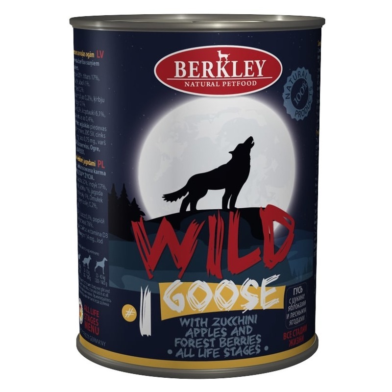 фото Влажный корм для собак berkley adult dog wild №1, домашняя птица, 6шт, 400г