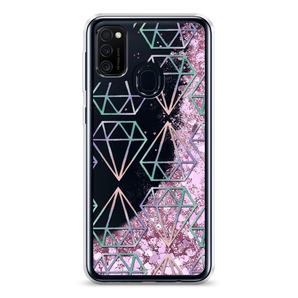 

Жидкий чехол с блестками "Бриллианты голографика" на Samsung Galaxy M21, 29794-1