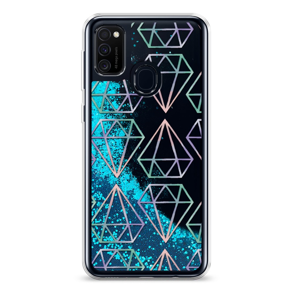 

Жидкий чехол с блестками "Бриллианты голографика" на Samsung Galaxy M21, 29793-1