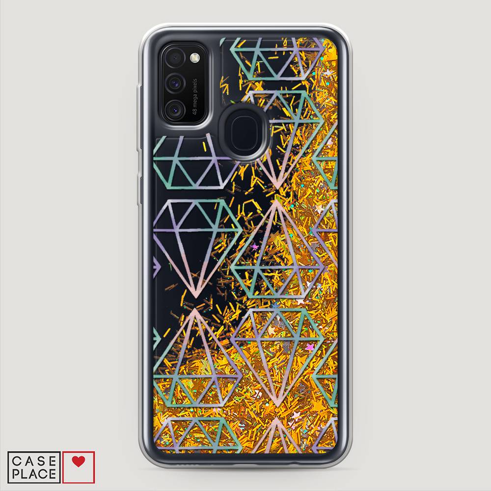 

Жидкий чехол с блестками "Бриллианты голографика" на Samsung Galaxy M21, 29790-1