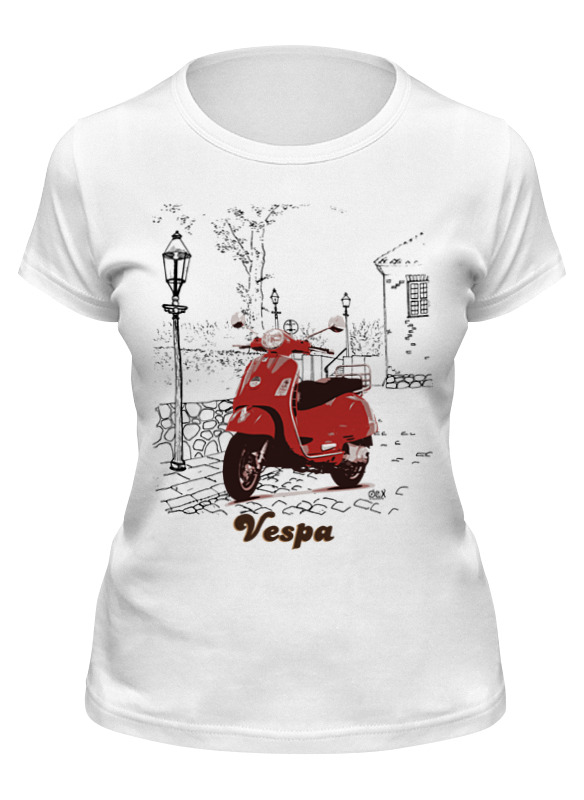 Футболка женская Printio Vespa. веспа бежевая 2XL