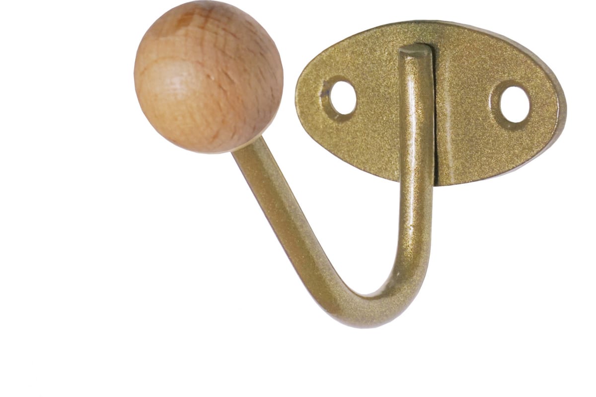 Крючок-вешалка с дерев шариком КВД-1 (зол.металл)