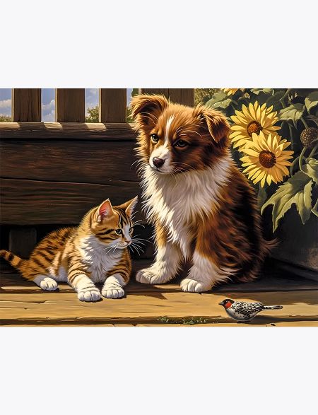 

Алмазная мозаика без подрамника Добрые животные, 130x100 см, 50 цветов, 63226, РА-285