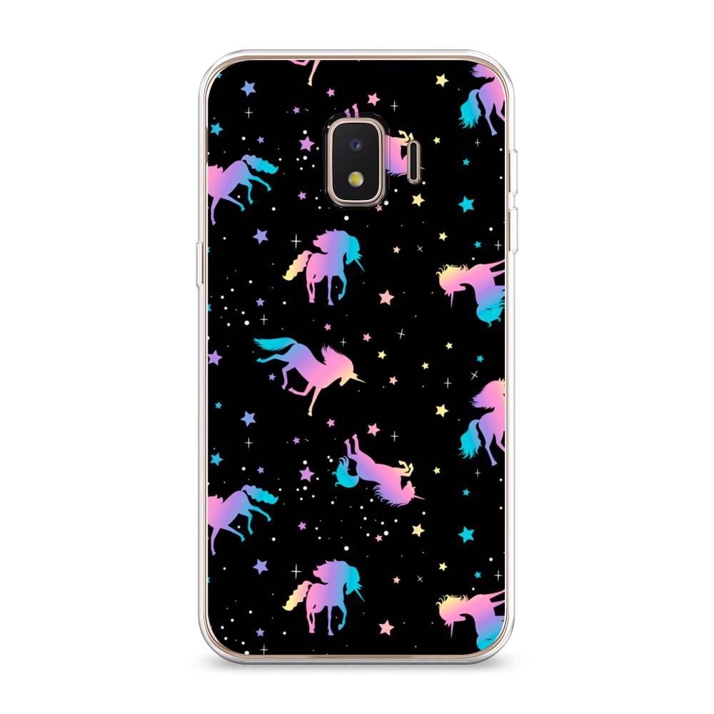 

Чехол на Samsung Galaxy J2 Core (2020) "Единороги градиент", Черный;розовый;голубой, 2100550-1