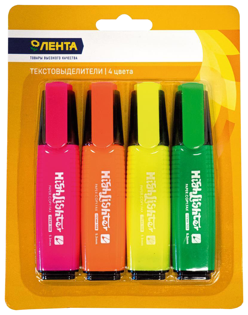 

Текстовыделители Лента 4 цвета, Разноцветный