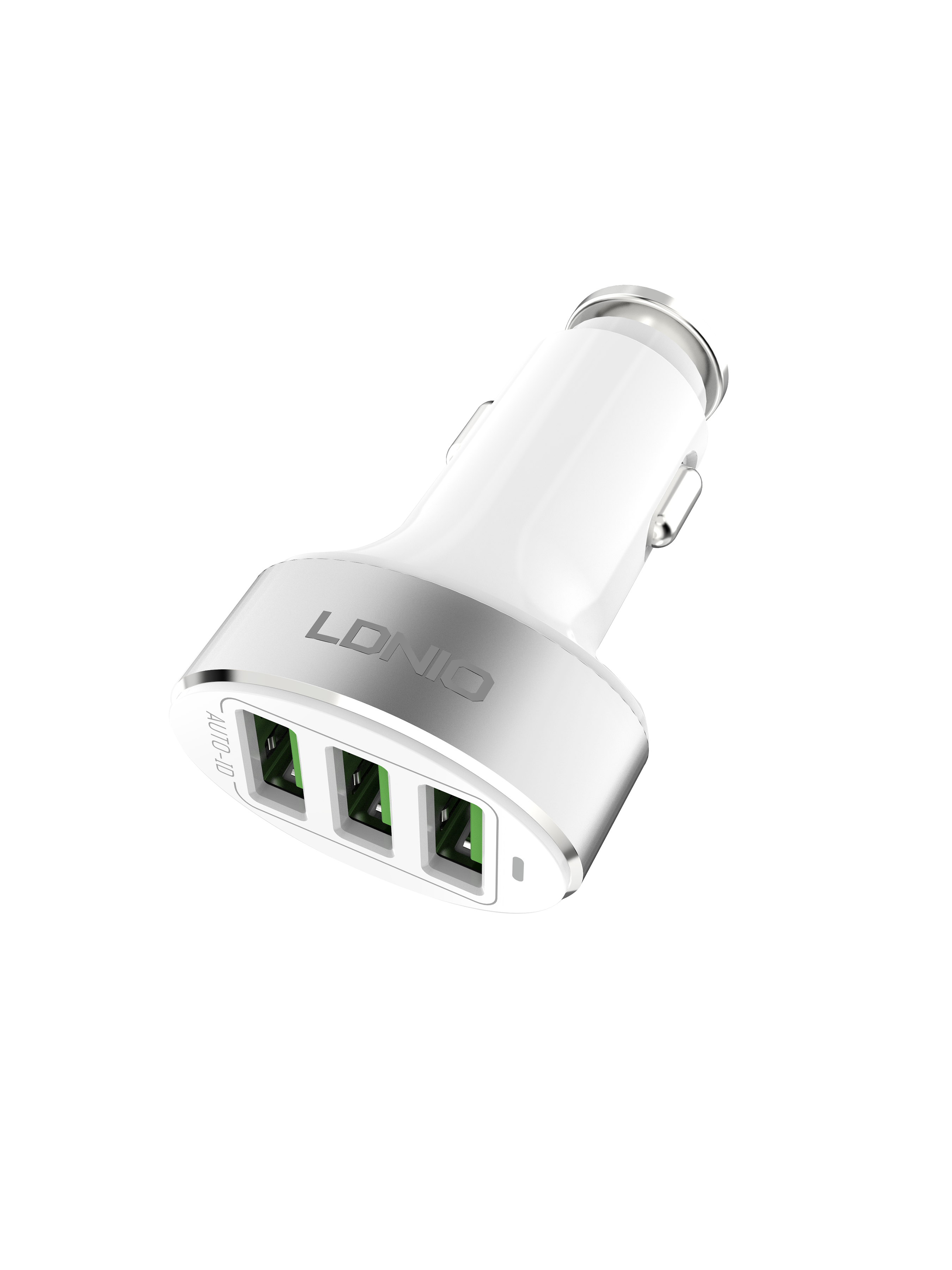 фото Авто зу ldnio c501 + кабель type-c 3 usb auto-id 5.1a, 25.5w white