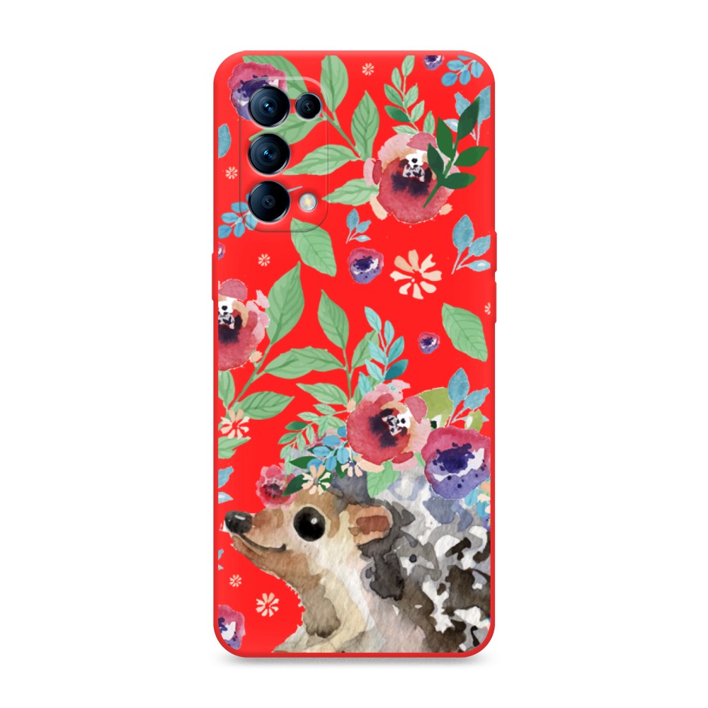 

Чехол Awog на Oppo Reno 5 "Ежик в цветах акварель", Разноцветный, 255253-1