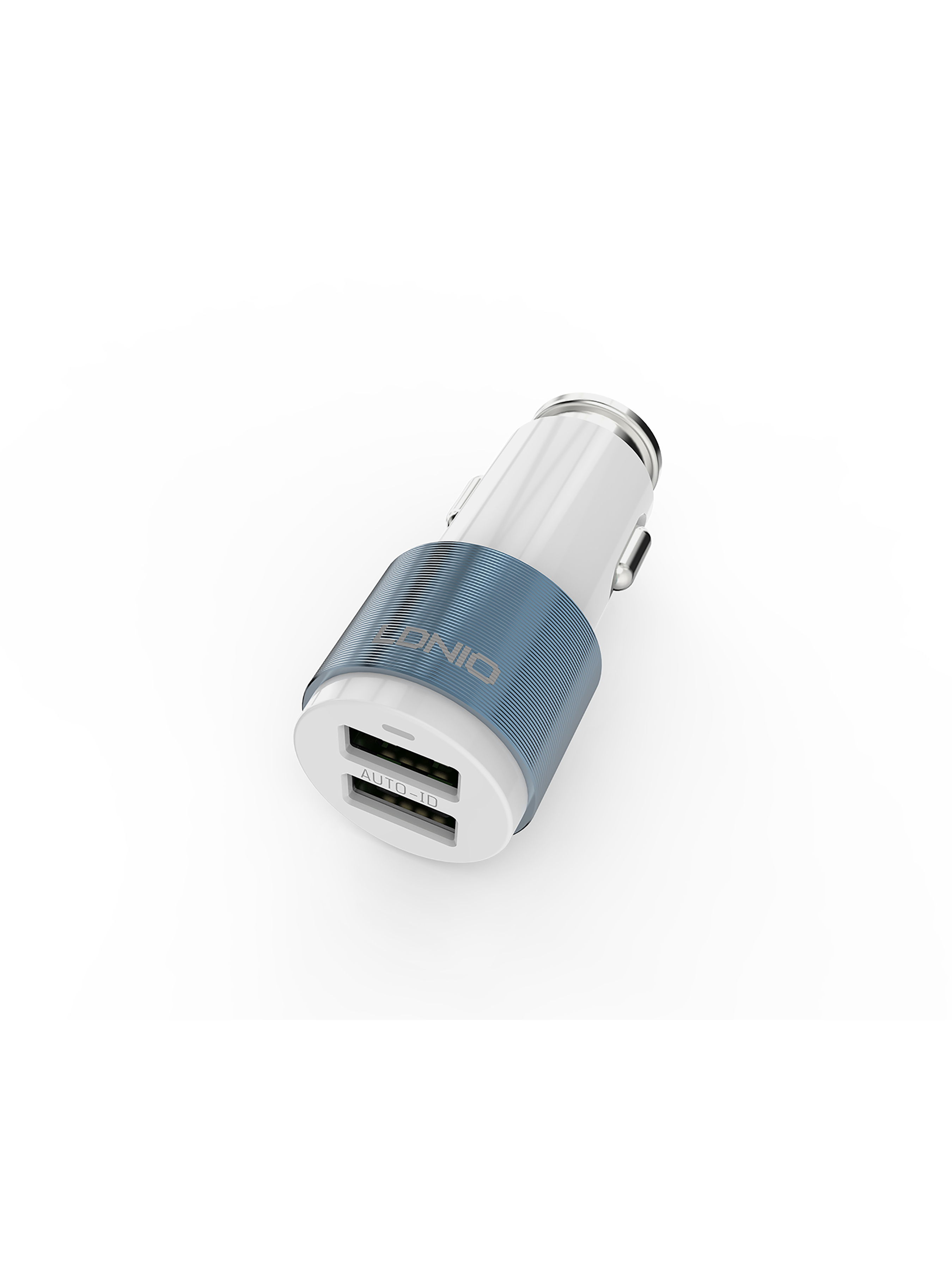 фото Авто зу ldnio c403 + кабель lightning 2 usb auto-id 4.2a, 21w black&silver