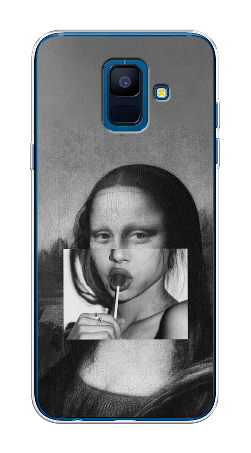 

Чехол Awog на Samsung Galaxy A6 "Mona Lisa sucking lollipop", Серый, 25950-9
