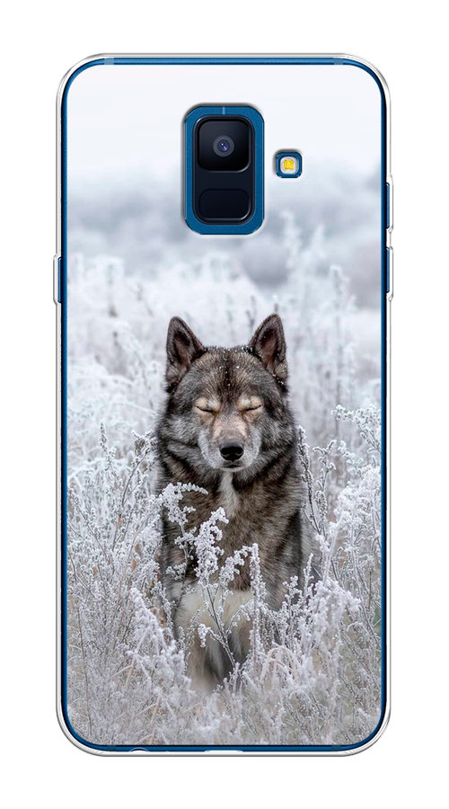 

Чехол Awog на Samsung Galaxy A6 "Волк в поле", Белый;черный, 25950-1