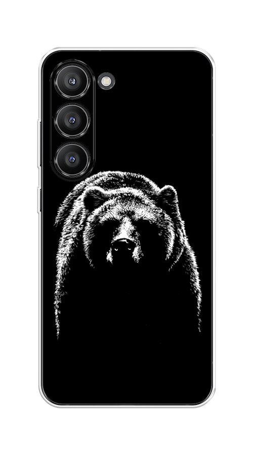 

Чехол на Samsung Galaxy S23 5G "Медведь в ночи", Белый;черный, 2107350-1