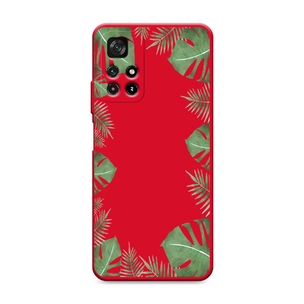 

Чехол Awog на Poco M4 Pro 5G/Redmi Note 11S 5G "Листья папоротника рамка", Разноцветный, 311853-1