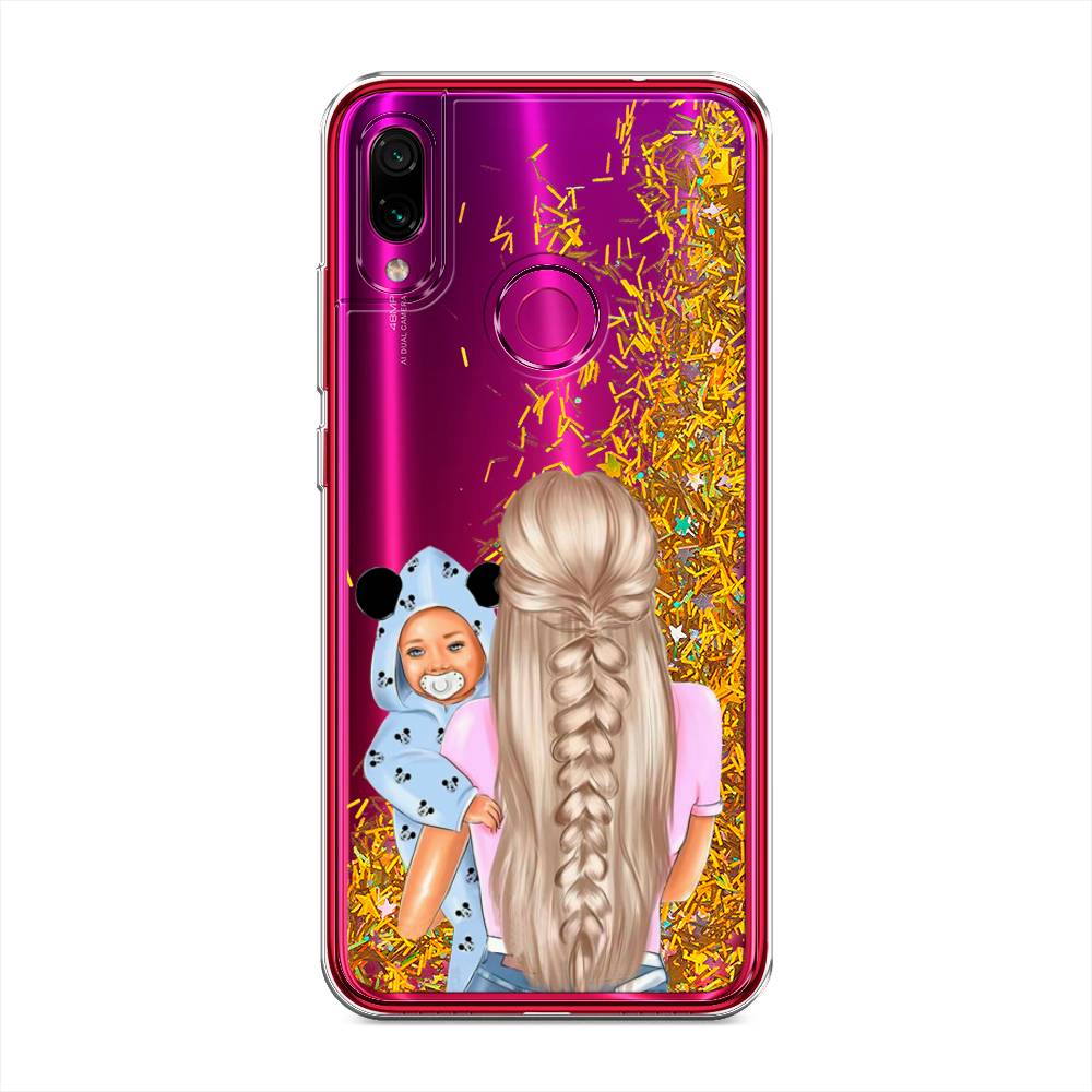 

Жидкий чехол с блестками "Молодая мама" на Xiaomi Redmi Note 7, 34790-1