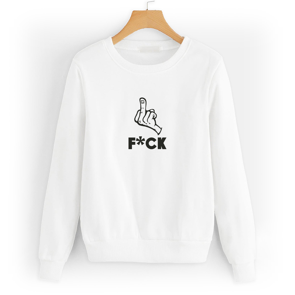 

Свитшот белый CoolPodarok Фак ( Жест), 8W042264