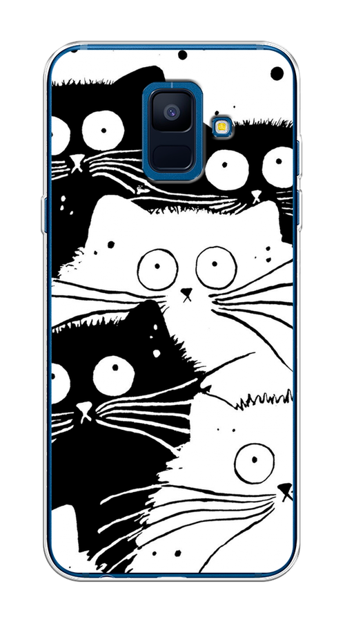

Чехол Awog на Samsung Galaxy A6 "Коты черно-белые", Черный;белый, 25950-2