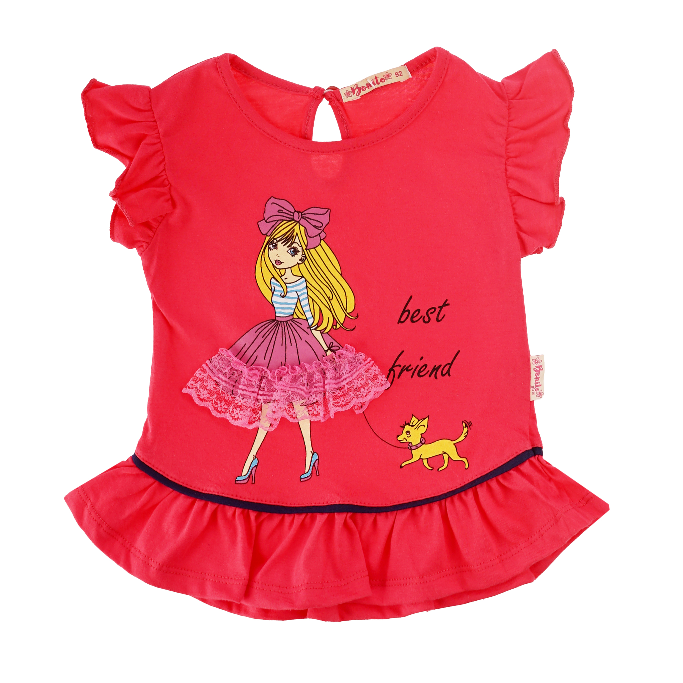 фото Футболка детская bonito kids bk1196k цв. красный р. 98