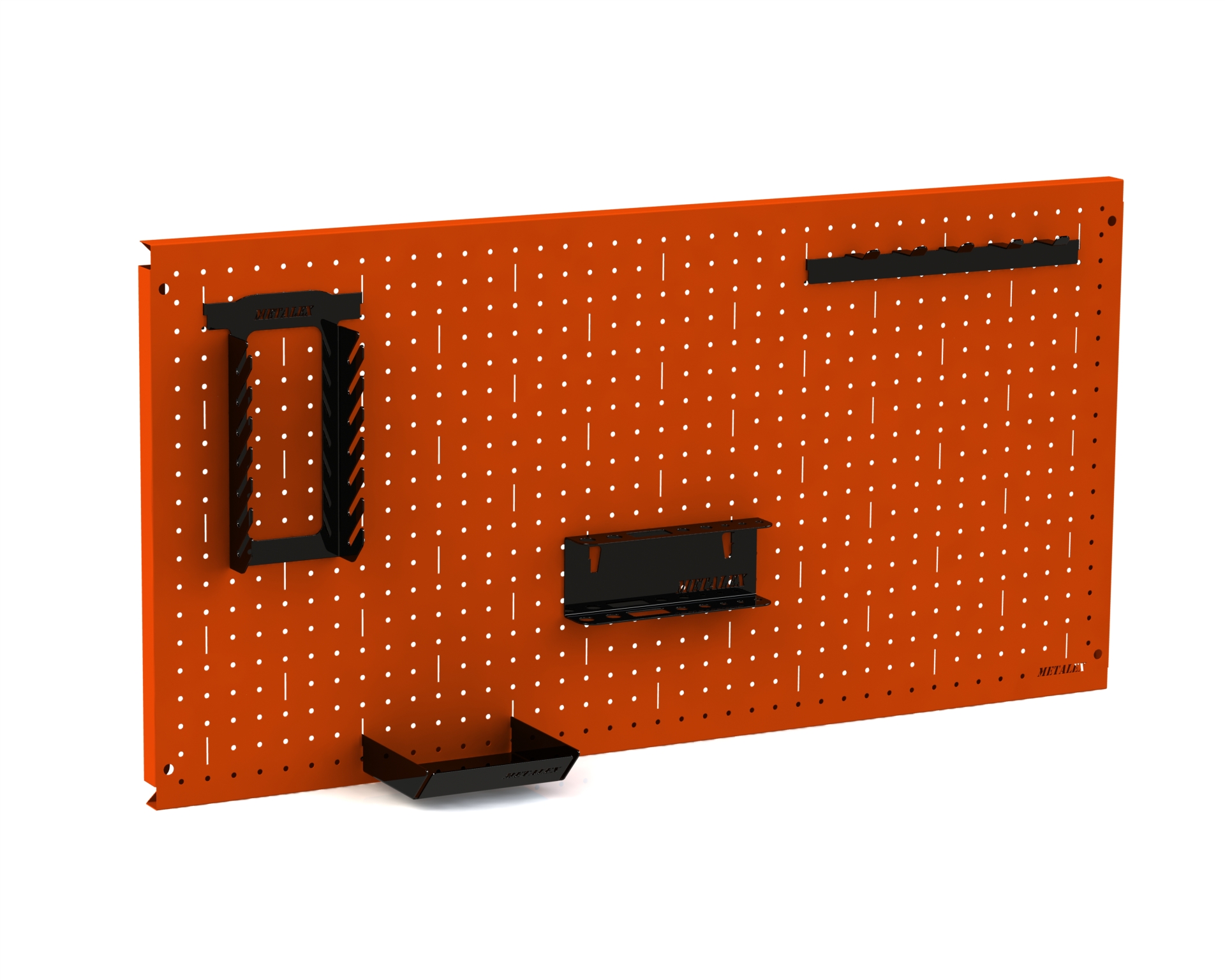 Металическая перфопанель Metalex 600х1000 оранжевая (с комплектом аксессуаров) стропорез с комплектом запасных лезвий оранжевый