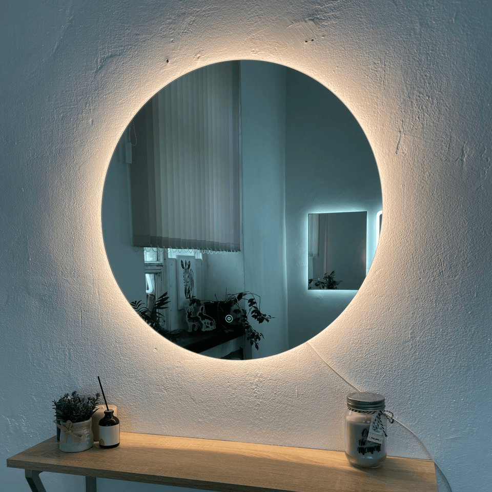 Зеркало с теплой (3200К) подсветкой Alfa Mirrors круглое, 60см. GNa-6t