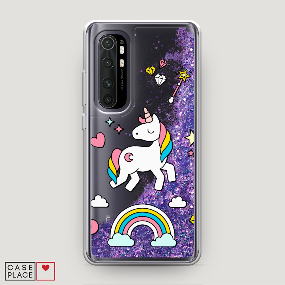 

Жидкий чехол с блестками "Принцесса единорог" на Xiaomi Mi Note 10 lite, 38492-1