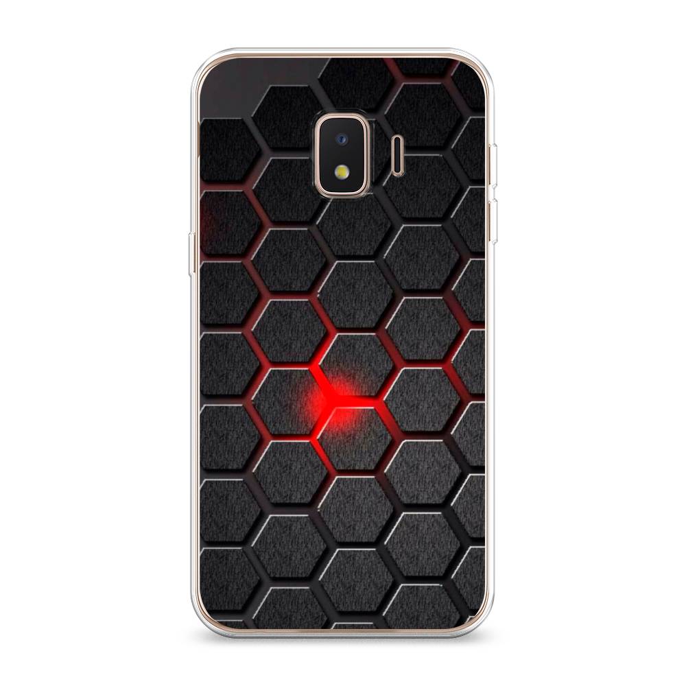 

Чехол на Samsung Galaxy J2 Core (2020) "Соты красные", Красный;черный;серый, 2100550-3