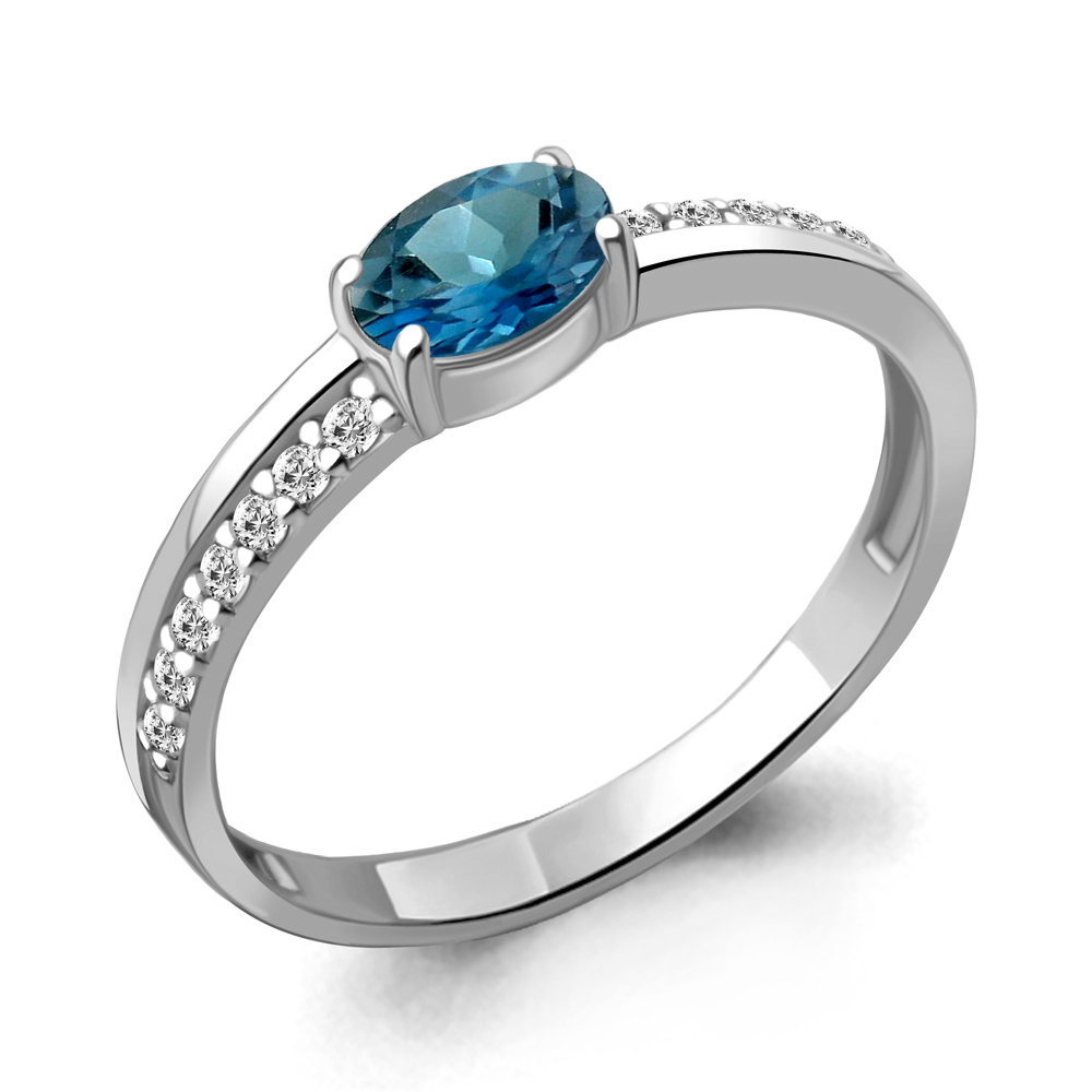 фото Кольцо из серебра с топазом р. 18,5 aquamarine 6953008а_925_р