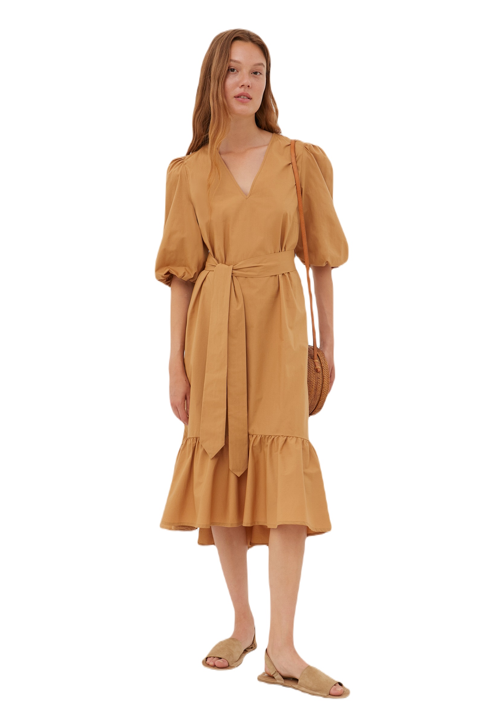 Платье женское Finn Flare S21-12044 желтое S