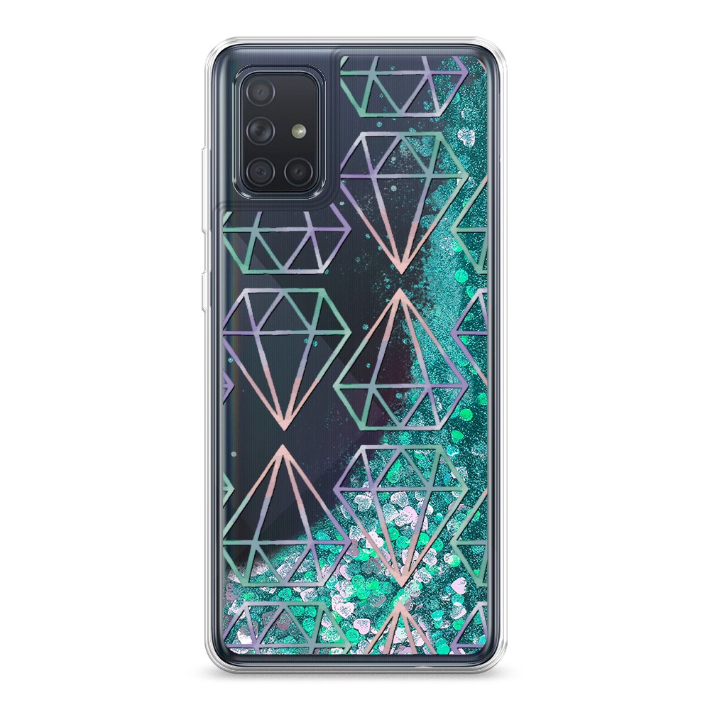 

Жидкий чехол с блестками "Бриллианты голографика" на Samsung Galaxy A71, 29095-1