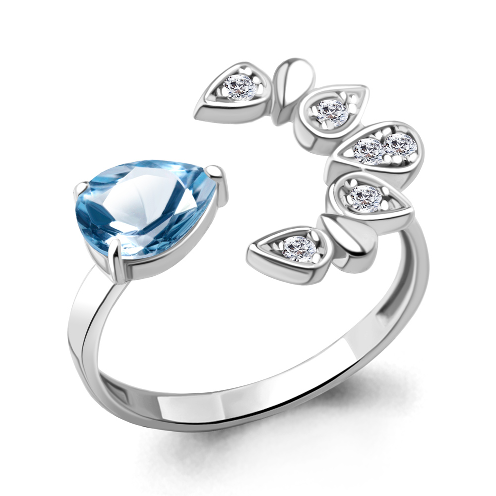 

Кольцо из серебра с топазом р. 17 Aquamarine 6951105А_925_р, 6951105А_925_р