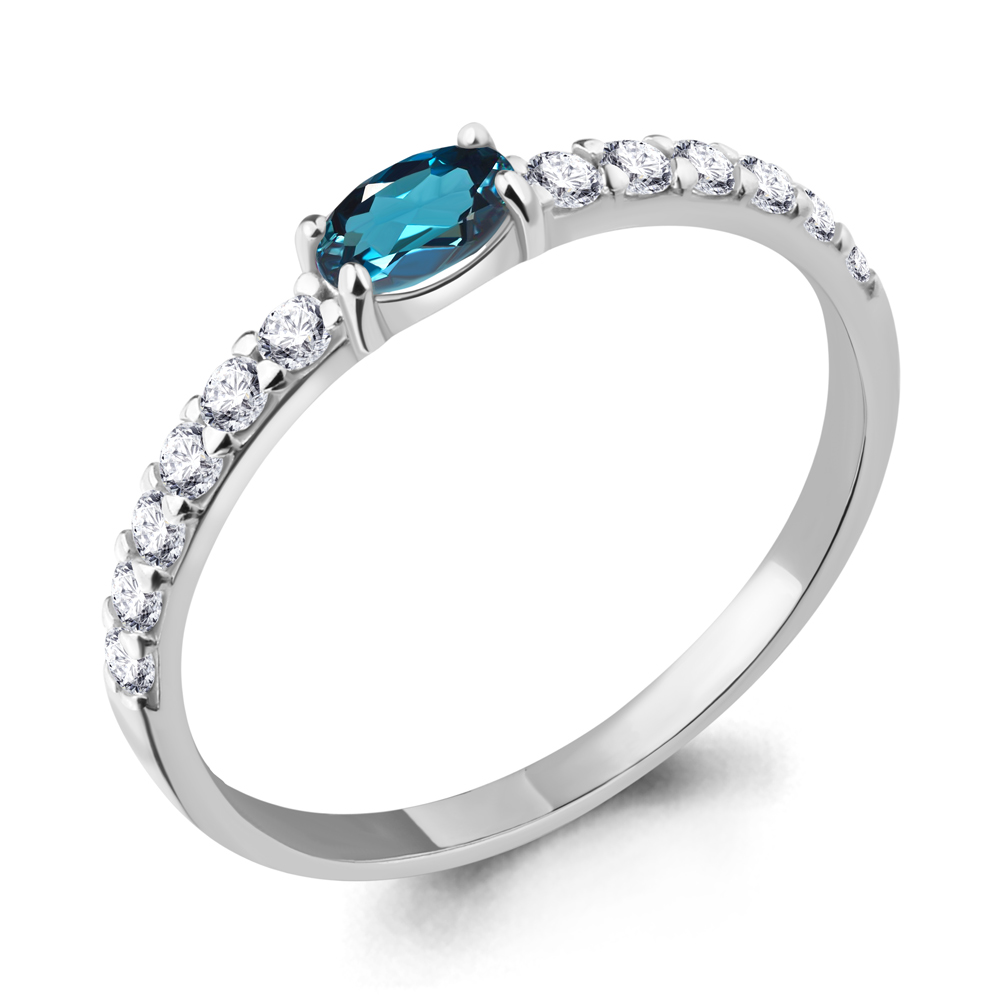 

Кольцо из серебра с топазом р. 18 Aquamarine 6946308А_925_р, 6946308А_925_р