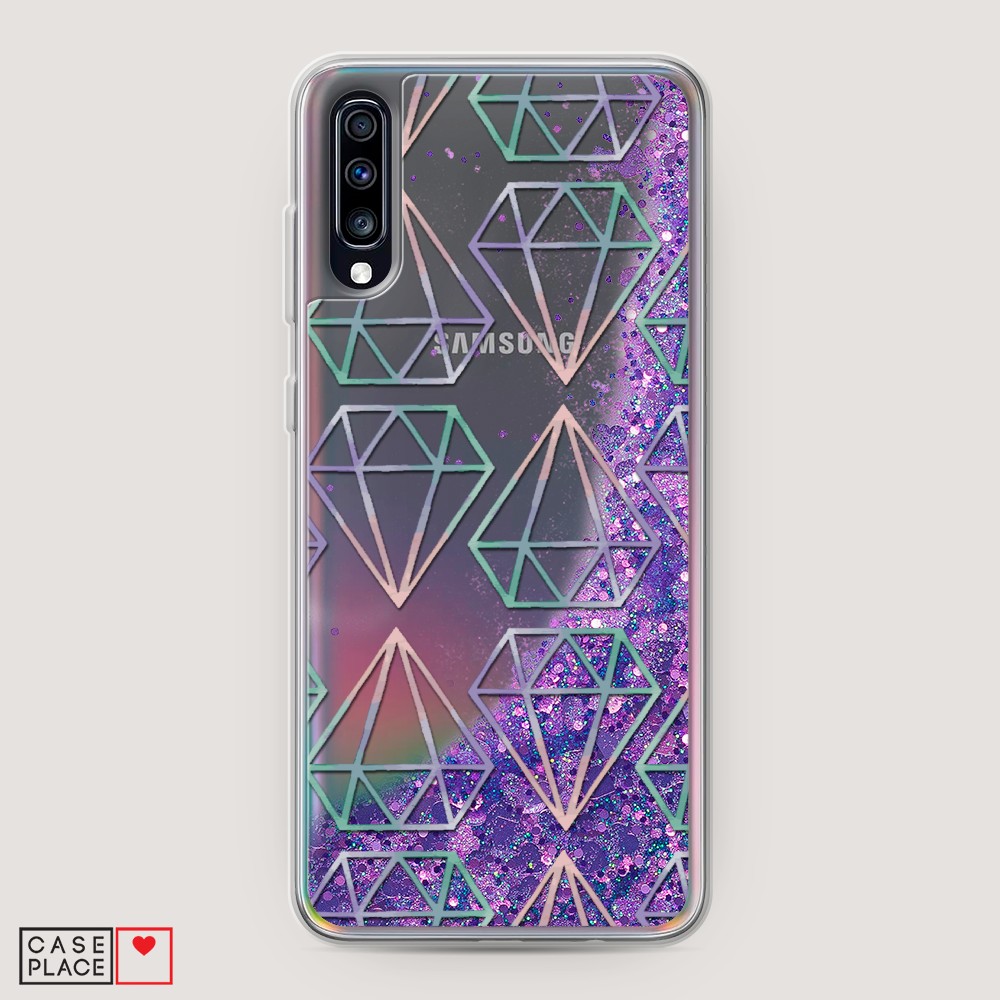 

Жидкий чехол с блестками "Бриллианты голографика" на Samsung Galaxy A70, 28192-1