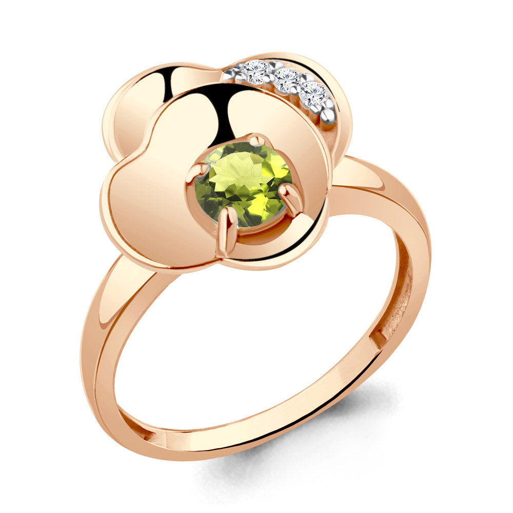 

Кольцо из серебра с хризолитом р.  Aquamarine 6944907А_925_з, 6944907А_925_з
