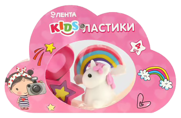 

Ластики классические Лента Kids Girl 4 шт., Разноцветный